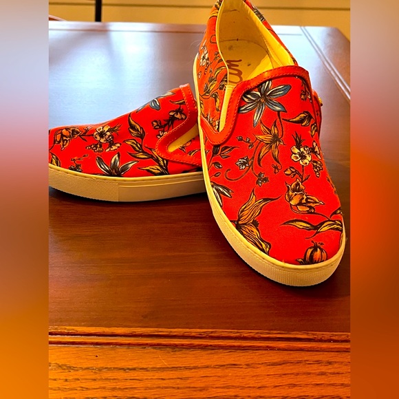 Sam Edelman Shoes - Sam Edelman slip-on sneakers.  Orange print.  Worn twice.